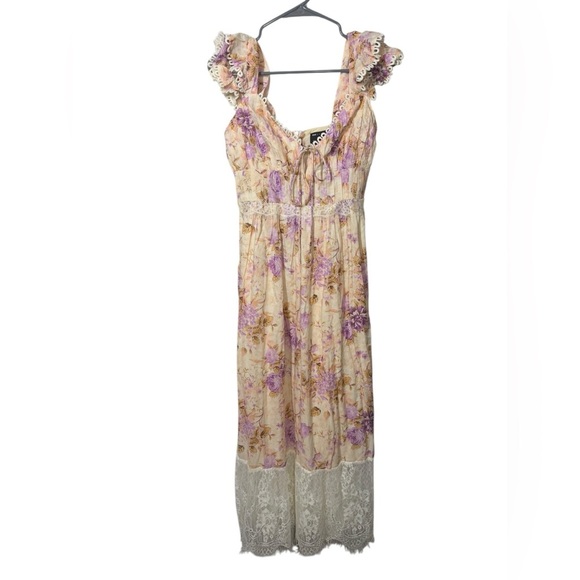 NWT ASOS Design Pintuck Slip Midi Dress With Lace Sz 4 - Picture 1 of 10